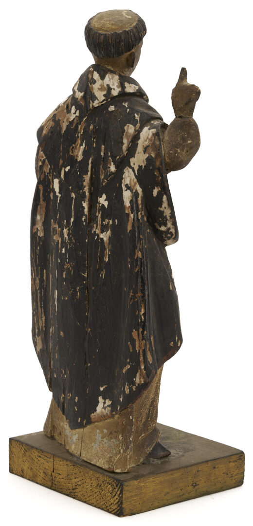 Lot 275: Spanish Colonial Carved Santos Figure, Poss. St. Francis