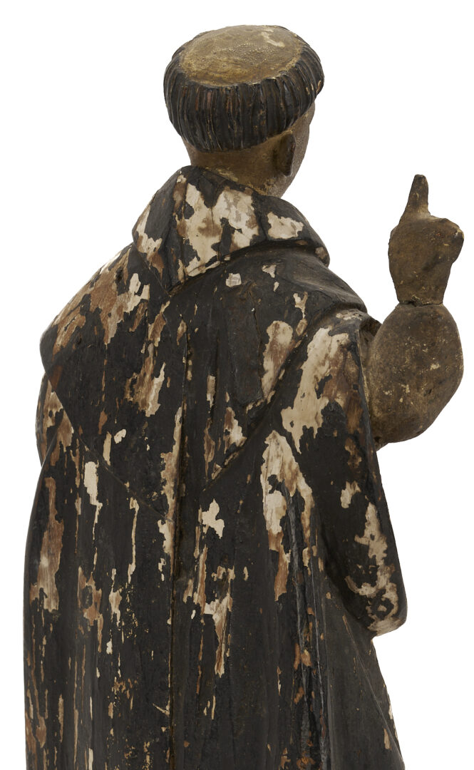 Lot 275: Spanish Colonial Carved Santos Figure, Poss. St. Francis