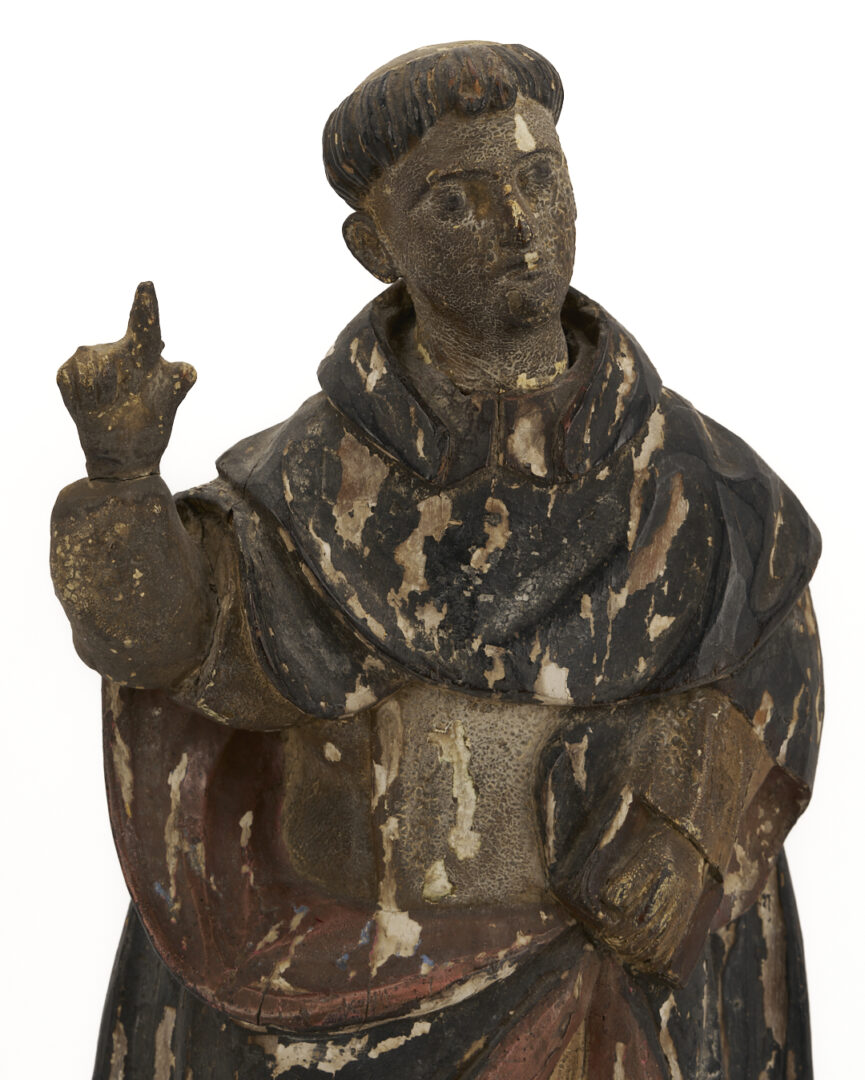Lot 275: Spanish Colonial Carved Santos Figure, Poss. St. Francis