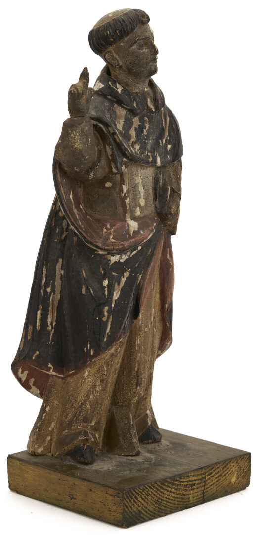 Lot 275: Spanish Colonial Carved Santos Figure, Poss. St. Francis