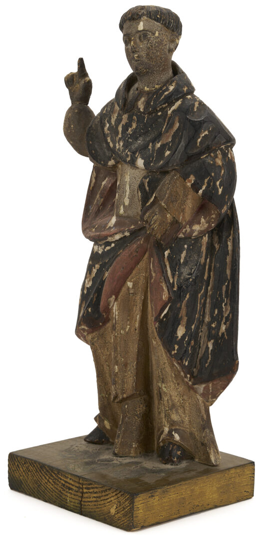 Lot 275: Spanish Colonial Carved Santos Figure, Poss. St. Francis
