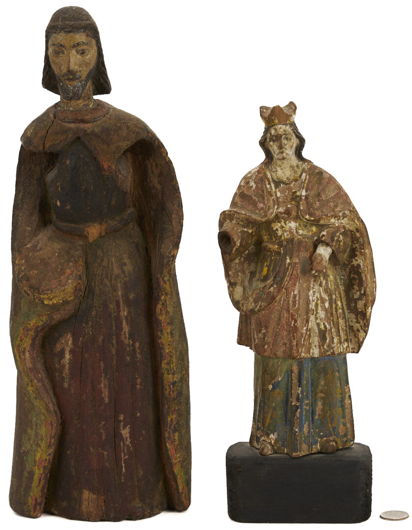 Lot 276: 2 Spanish Colonial Carved Santos Figures