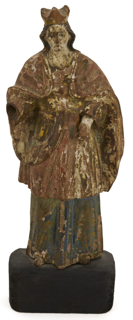 Lot 276: 2 Spanish Colonial Carved Santos Figures