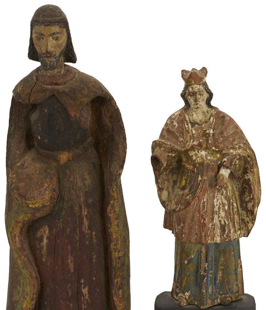 Lot 276: 2 Spanish Colonial Carved Santos Figures