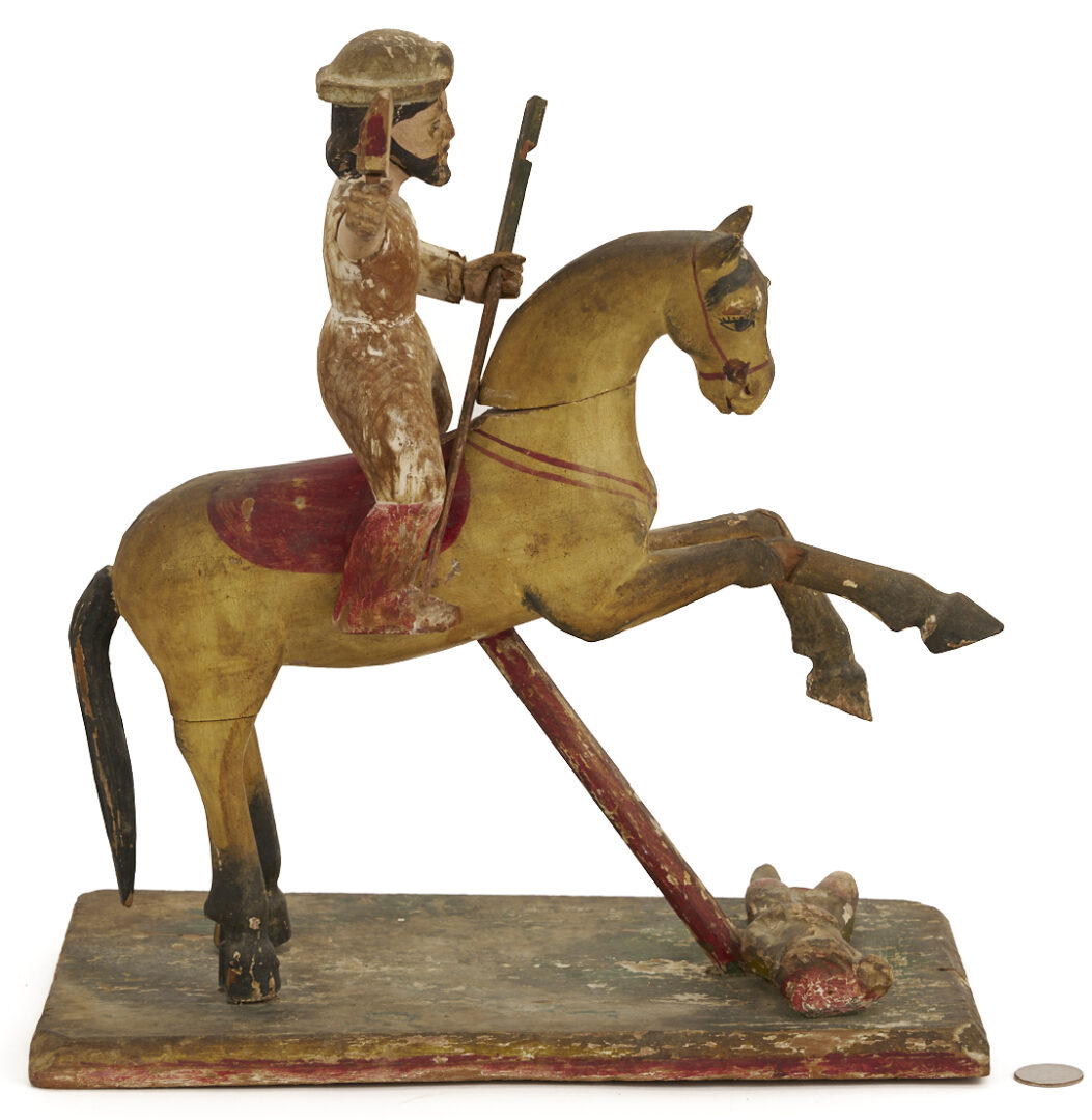 Lot 277: Saint James the Moor-Slayer Santos Sculpture