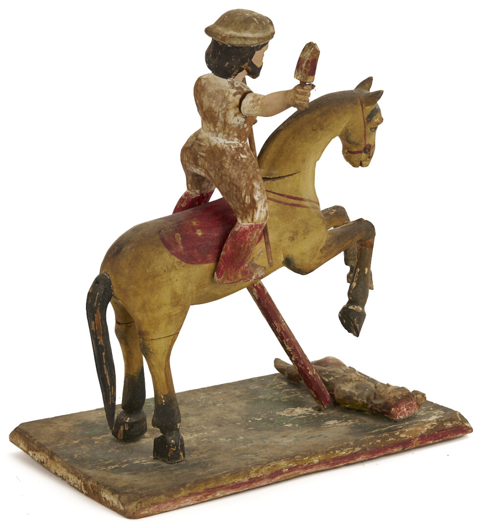 Lot 277: Saint James the Moor-Slayer Santos Sculpture