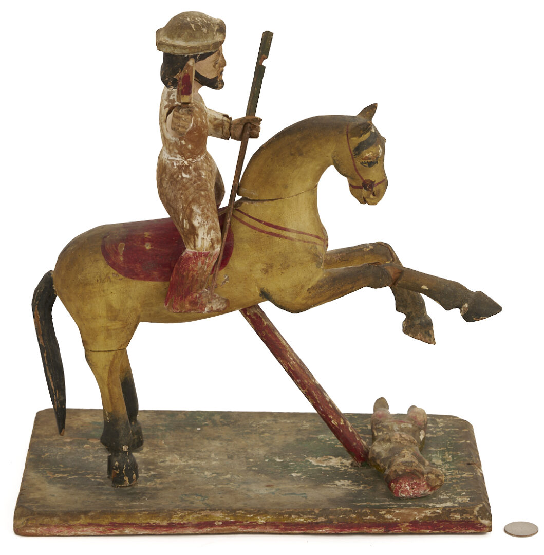 Lot 277: Saint James the Moor-Slayer Santos Sculpture