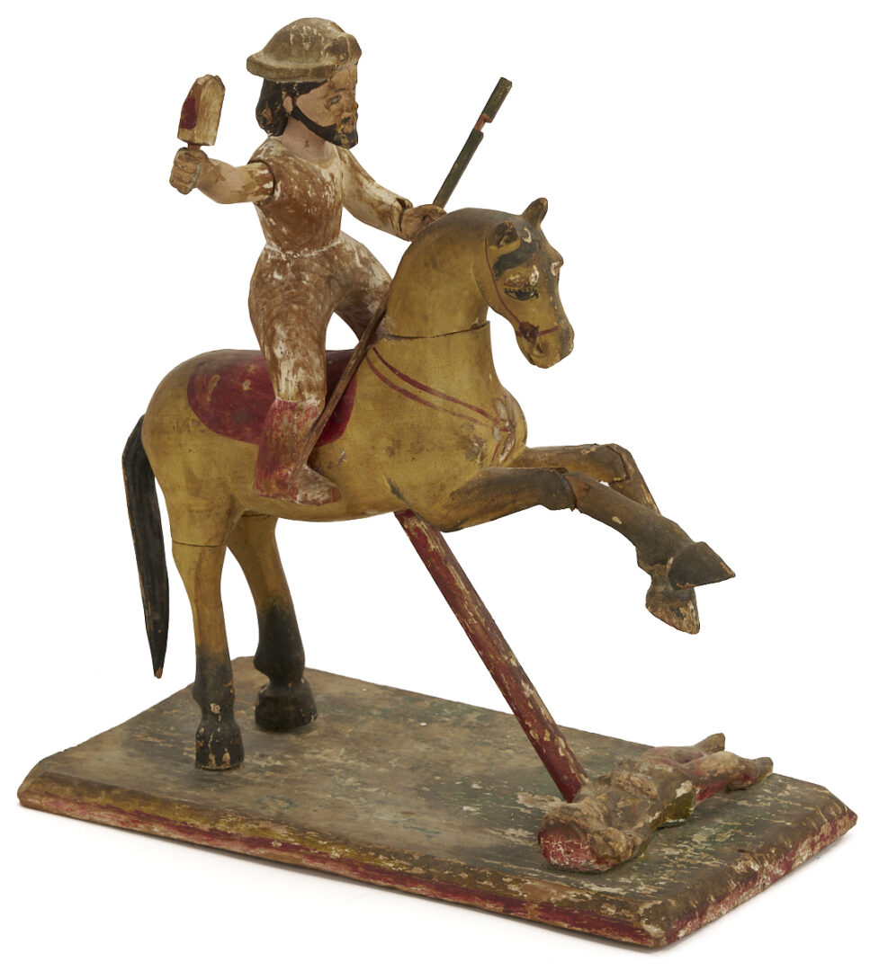 Lot 277: Saint James the Moor-Slayer Santos Sculpture