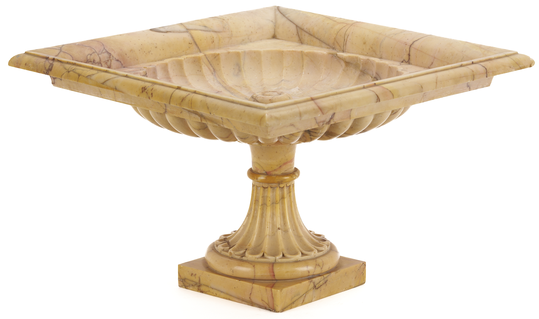 Lot 281: Sienna Yellow Marble Pedestal Bowl
