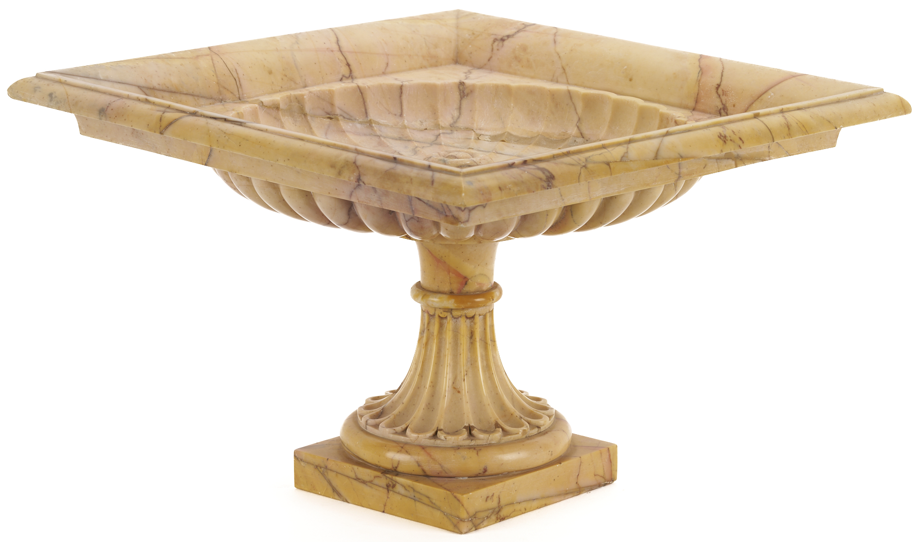 Lot 281: Sienna Yellow Marble Pedestal Bowl