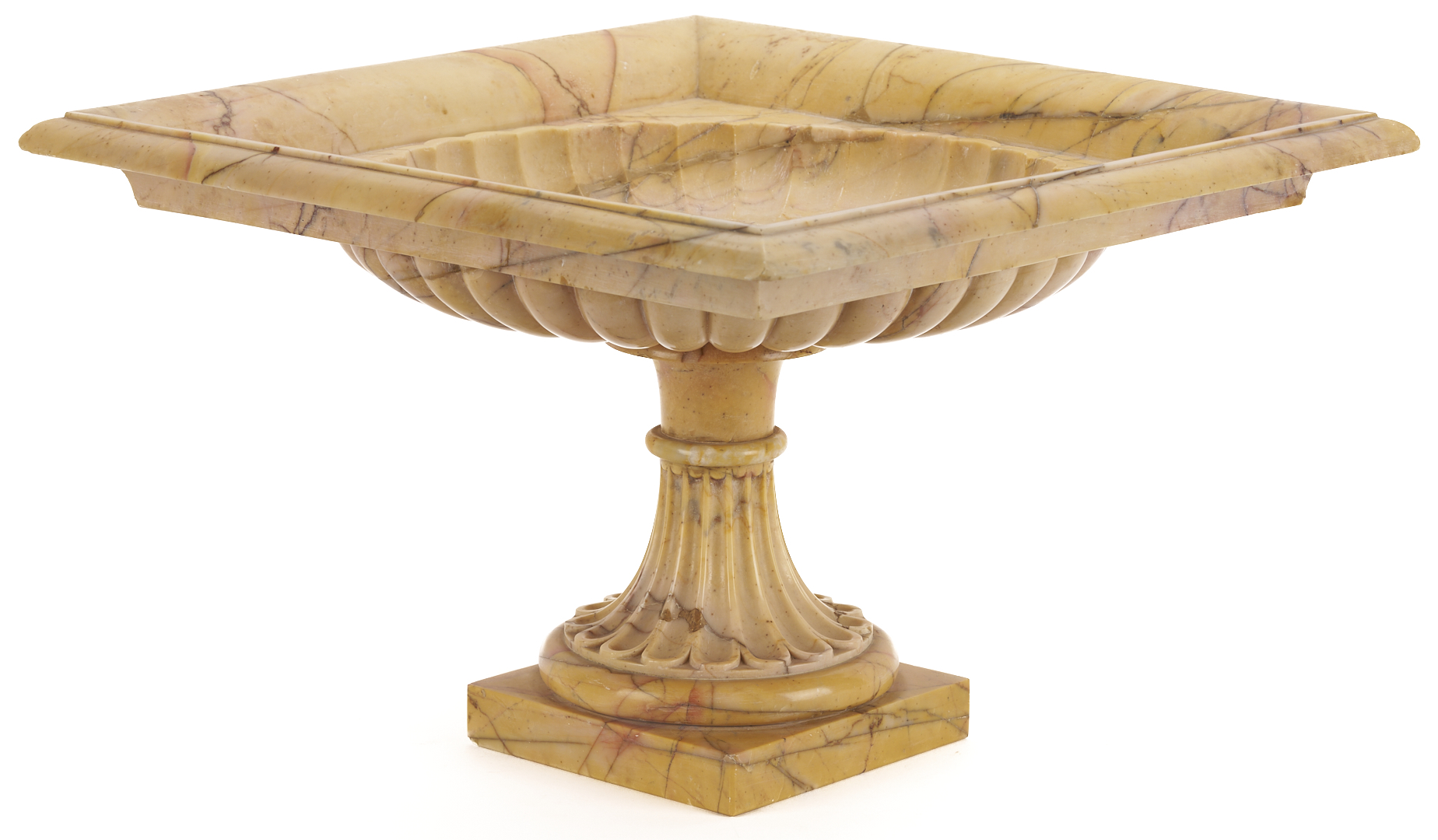 Lot 281: Sienna Yellow Marble Pedestal Bowl