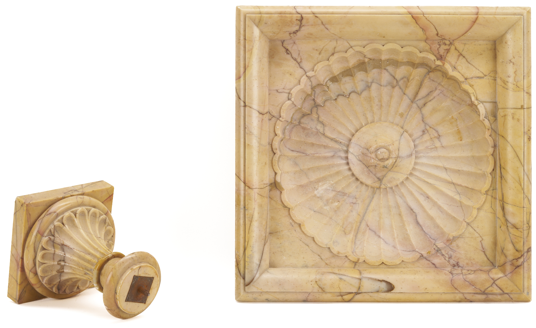 Lot 281: Sienna Yellow Marble Pedestal Bowl