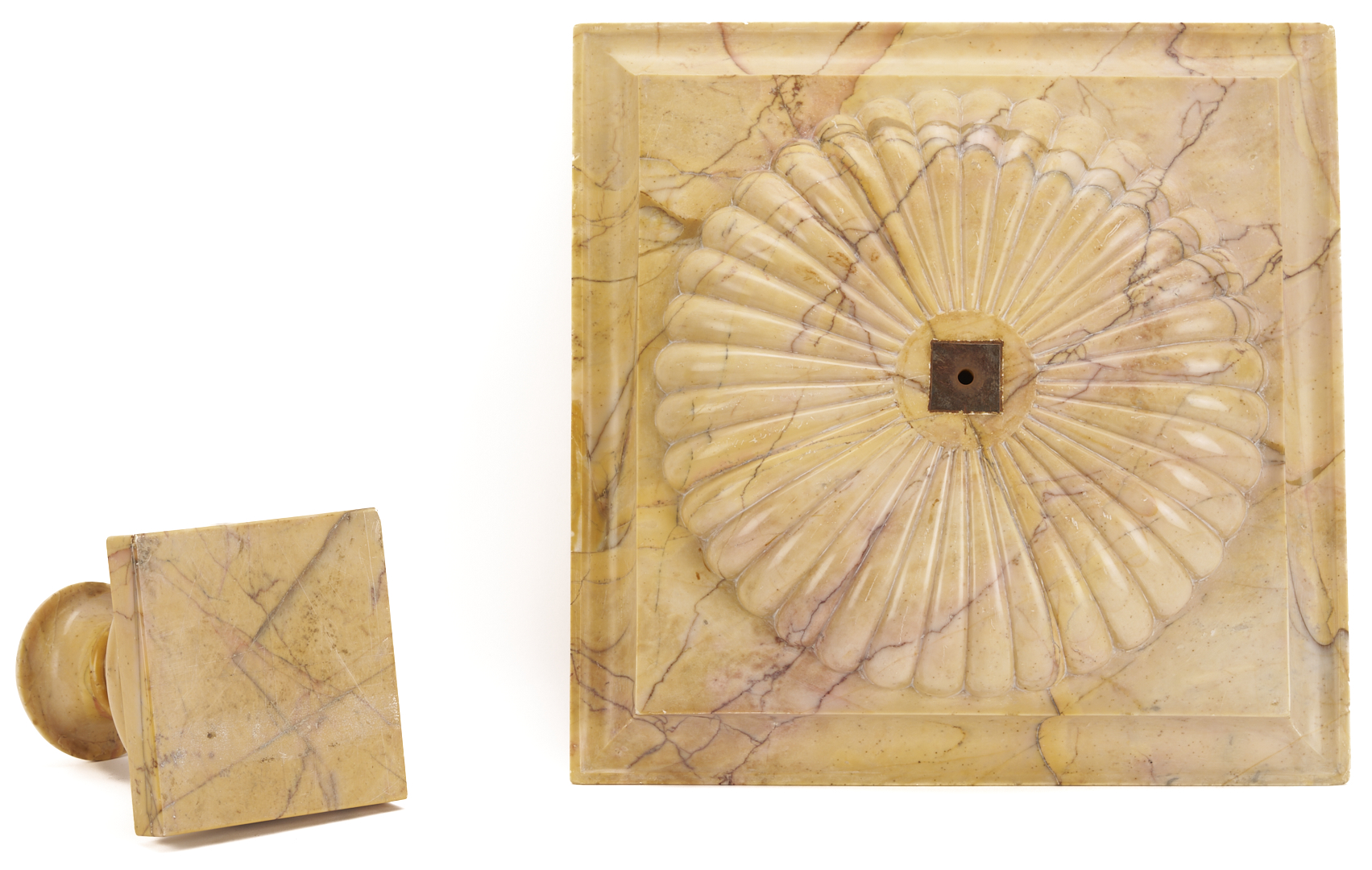 Lot 281: Sienna Yellow Marble Pedestal Bowl
