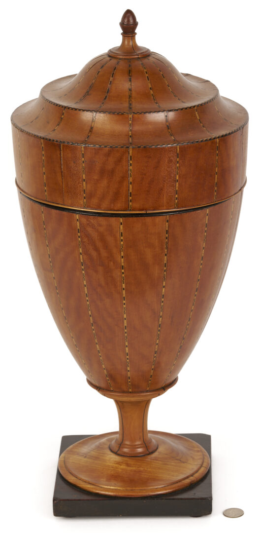 Lot 282: English Satinwood Inlaid Knife Box