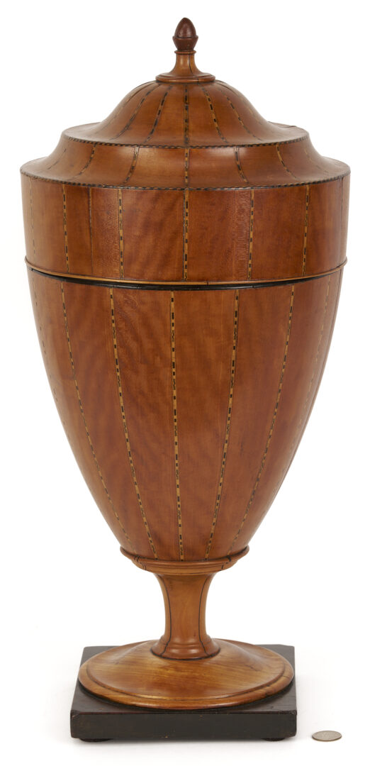Lot 282: English Satinwood Inlaid Knife Box