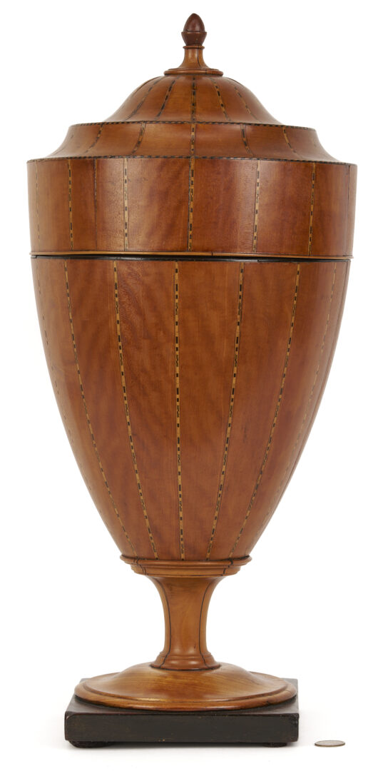 Lot 282: English Satinwood Inlaid Knife Box