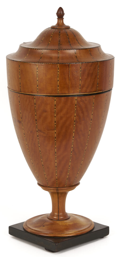 Lot 282: English Satinwood Inlaid Knife Box