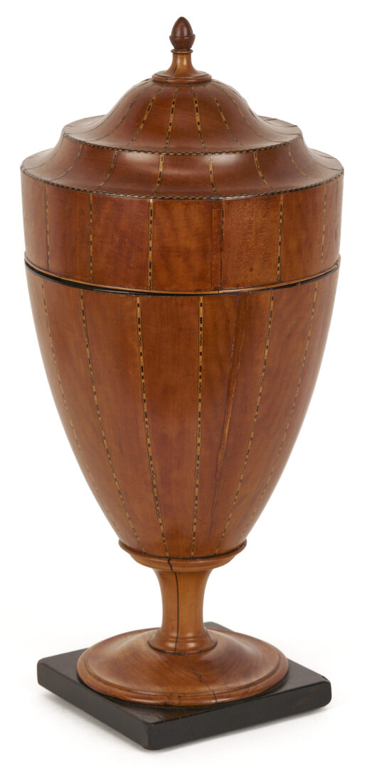 Lot 282: English Satinwood Inlaid Knife Box