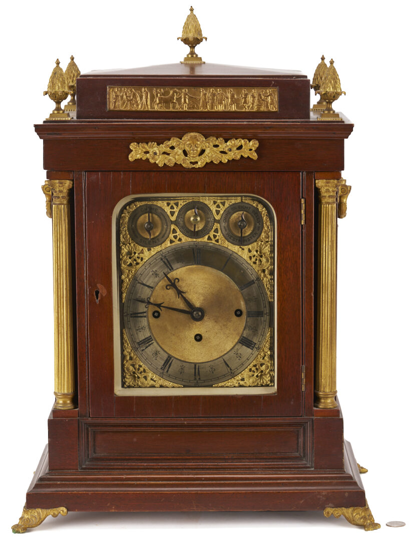 Lot 283: Edwardian Triple Fusee 8 Bell Bracket Clock with Ormolu Mounts