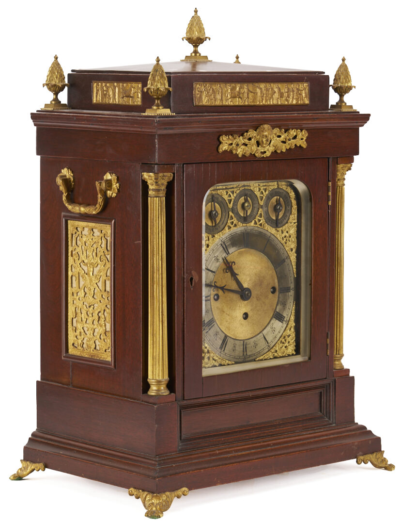 Lot 283: Edwardian Triple Fusee 8 Bell Bracket Clock with Ormolu Mounts