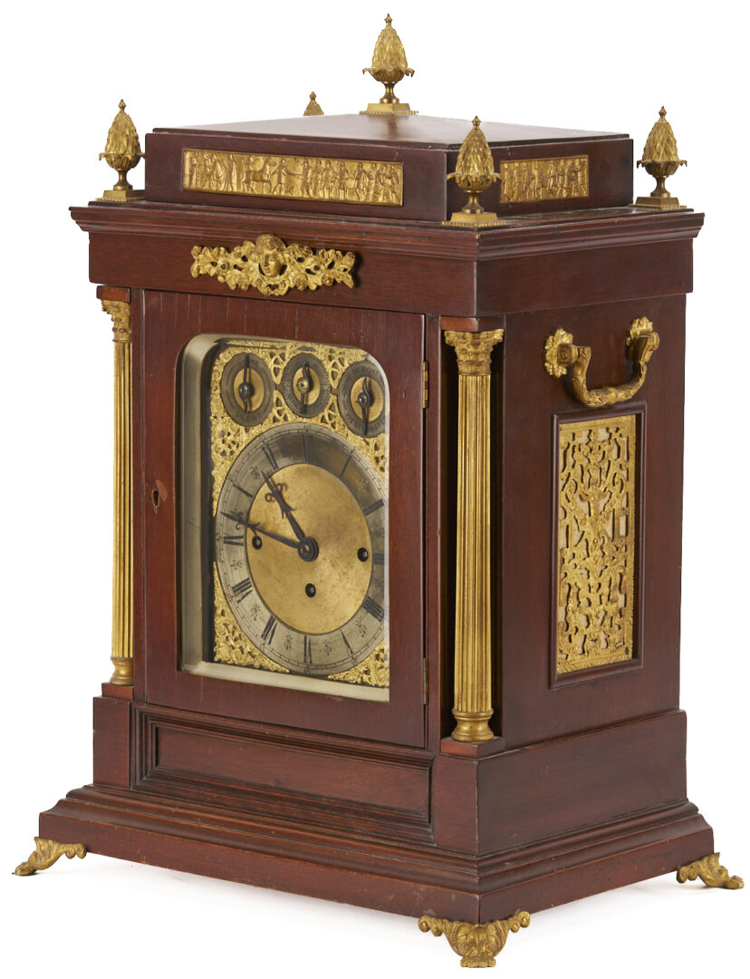 Lot 283: Edwardian Triple Fusee 8 Bell Bracket Clock with Ormolu Mounts