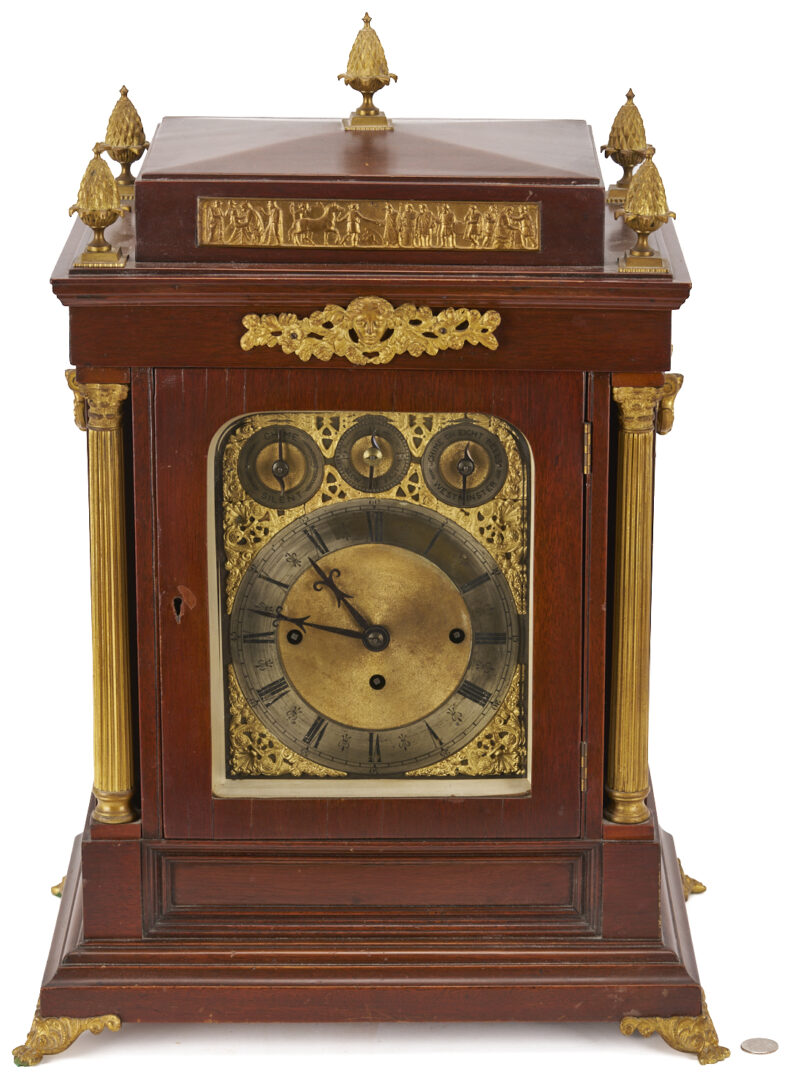 Lot 283: Edwardian Triple Fusee 8 Bell Bracket Clock with Ormolu Mounts