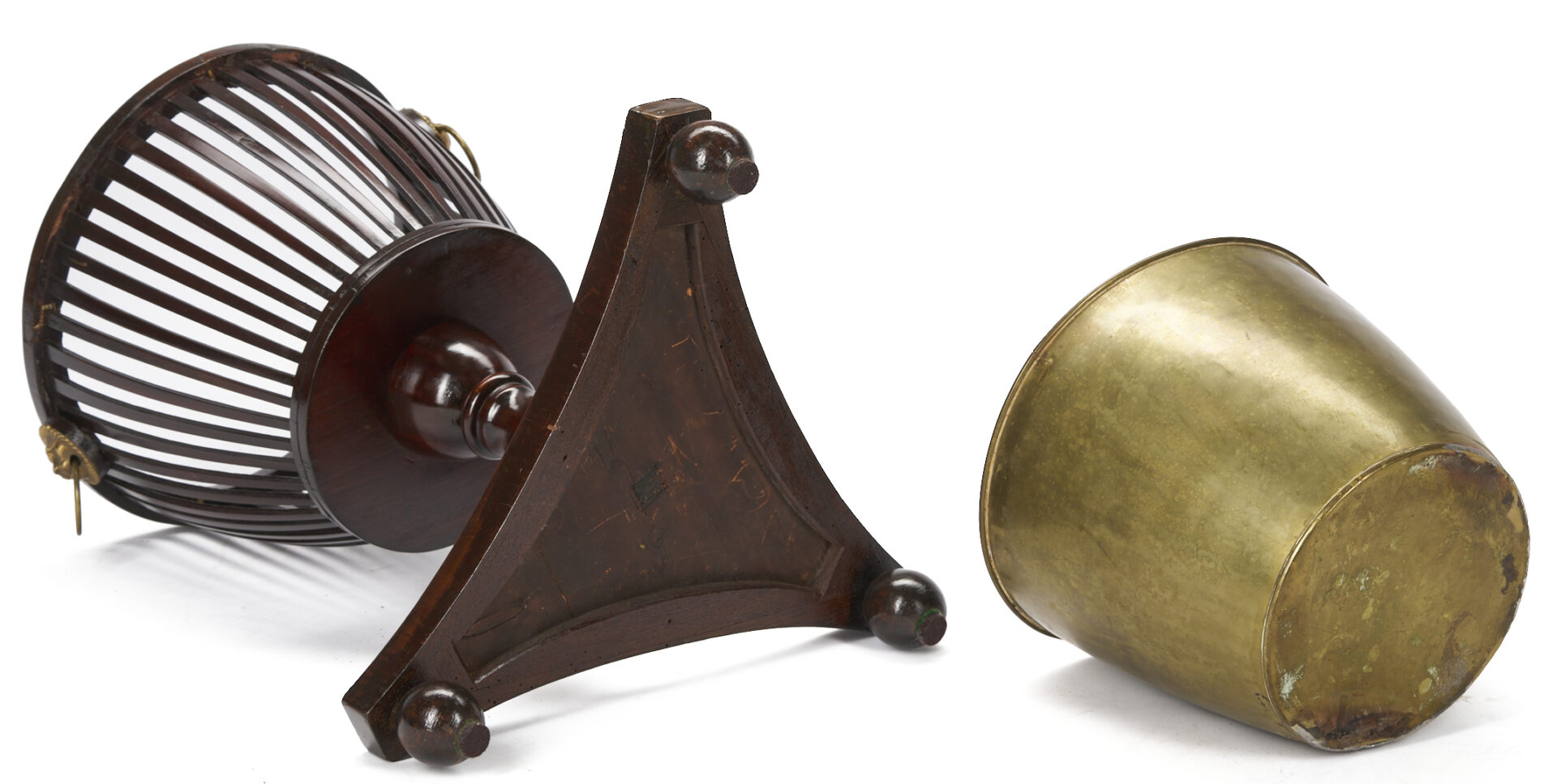 Lot 285: English Mahogany Plant or Wine Stand & Decanter Box