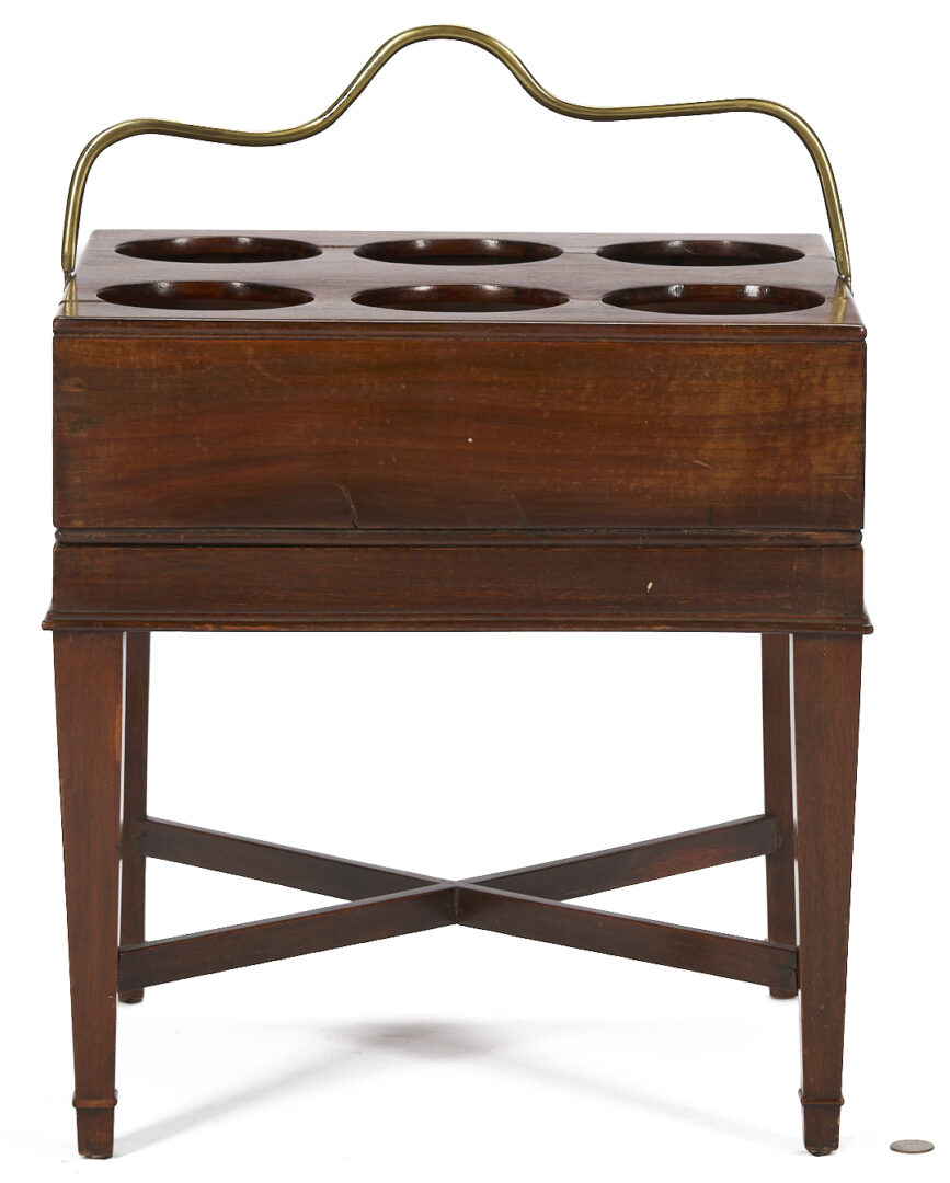 Lot 285: English Mahogany Plant or Wine Stand & Decanter Box