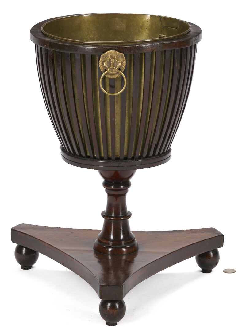 Lot 285: English Mahogany Plant or Wine Stand & Decanter Box