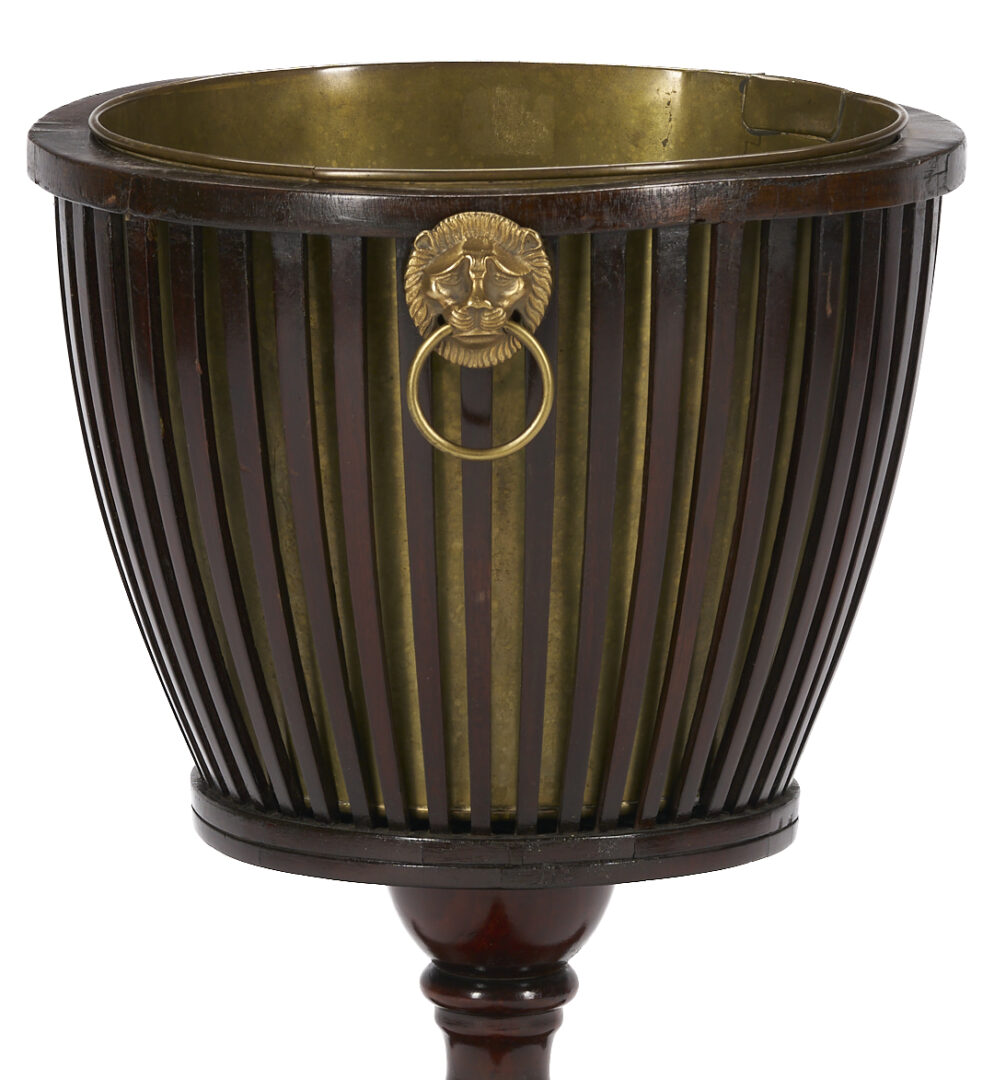 Lot 285: English Mahogany Plant or Wine Stand & Decanter Box