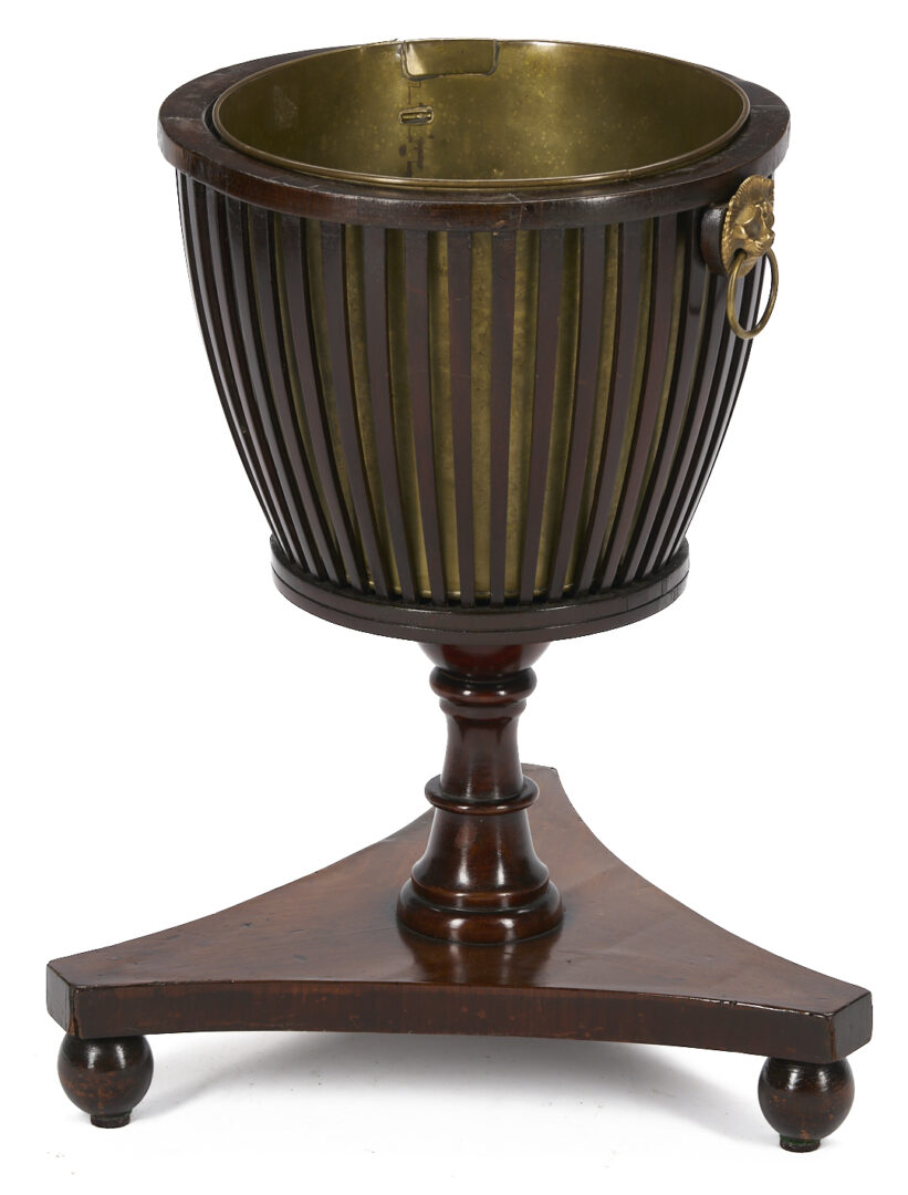 Lot 285: English Mahogany Plant or Wine Stand & Decanter Box