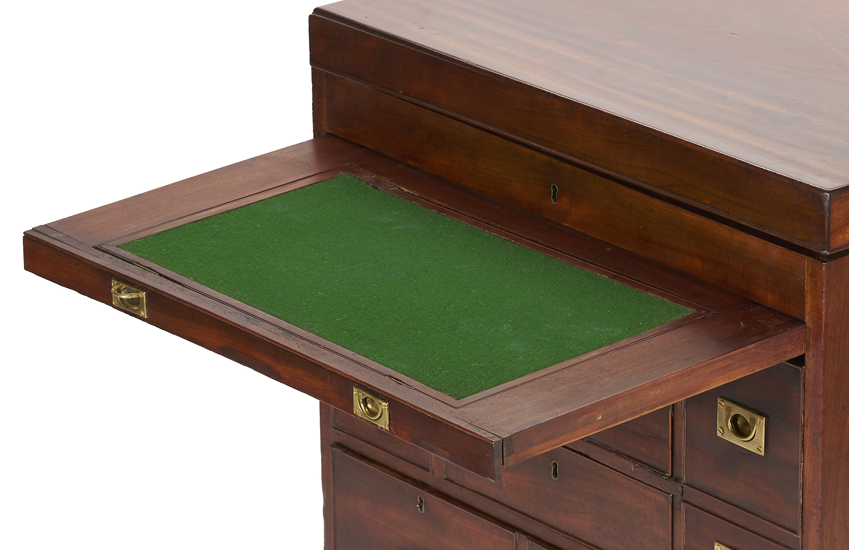 Lot 286: British Mahogany Campaign or Dressing Chest