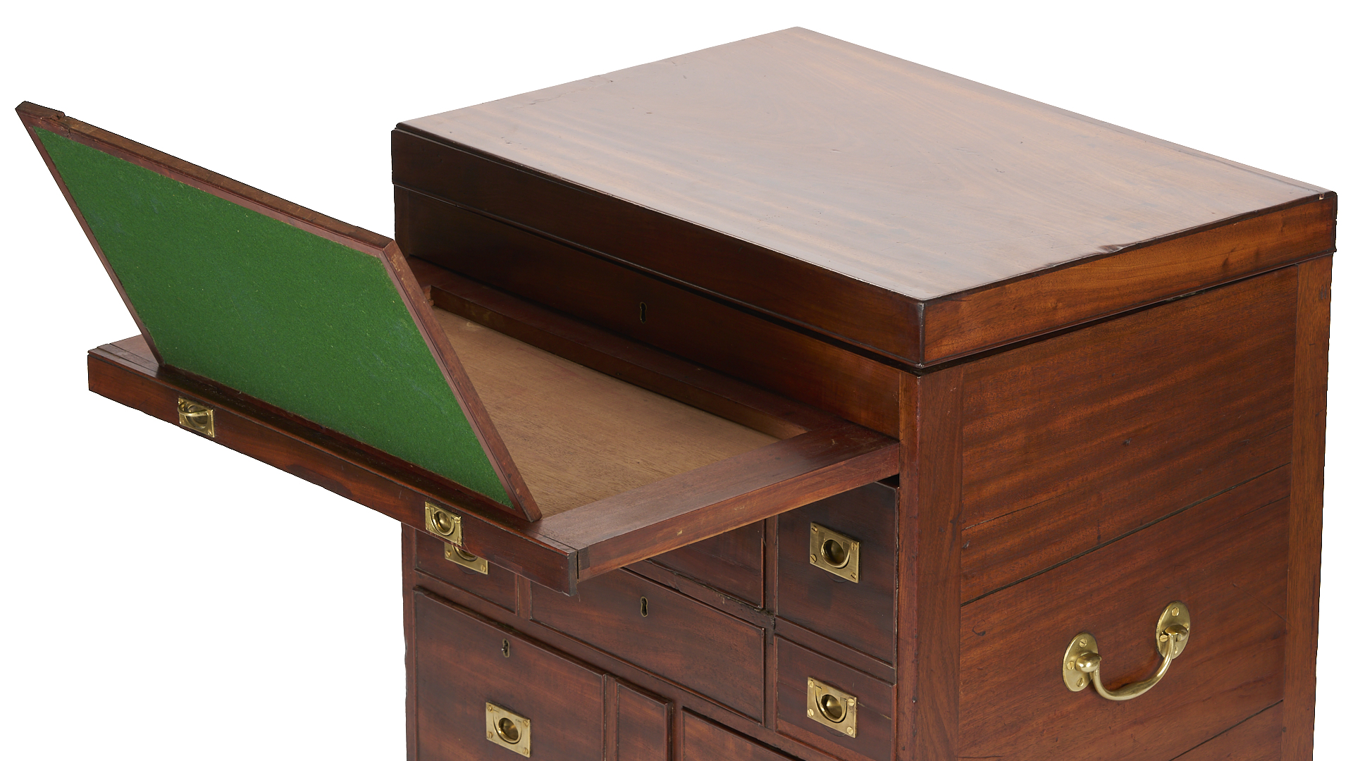 Lot 286: British Mahogany Campaign or Dressing Chest