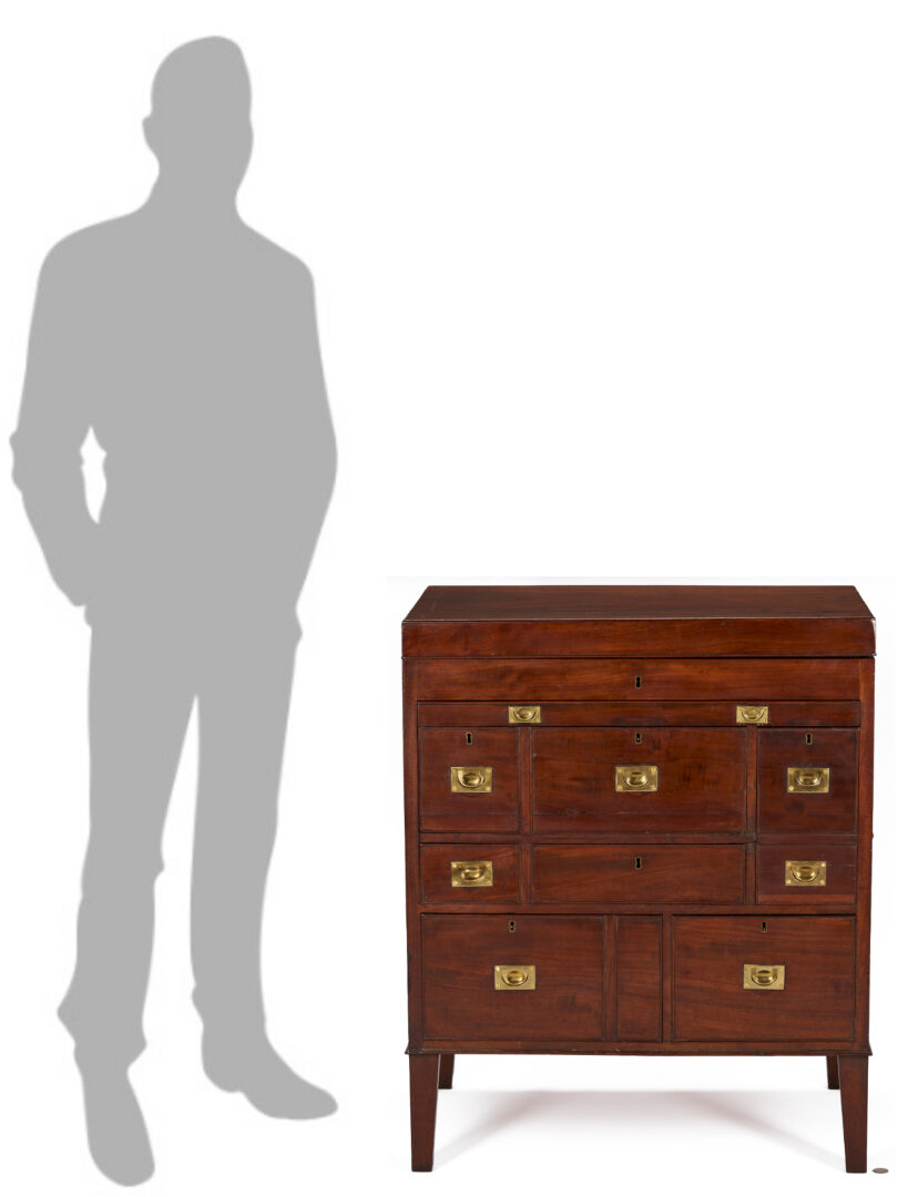 Lot 286: British Mahogany Campaign or Dressing Chest