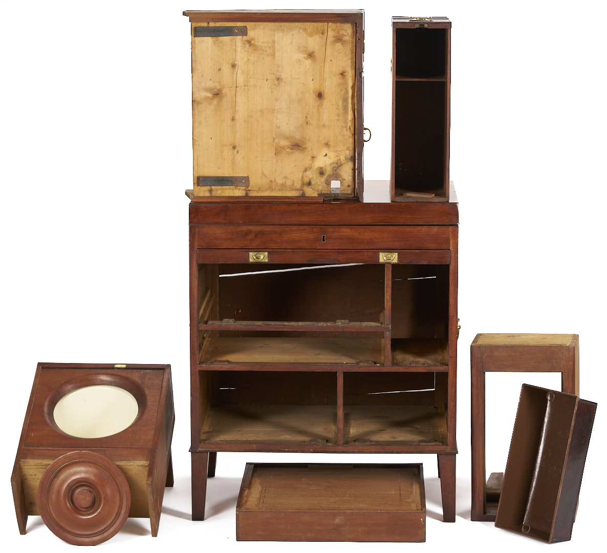 Lot 286: British Mahogany Campaign or Dressing Chest