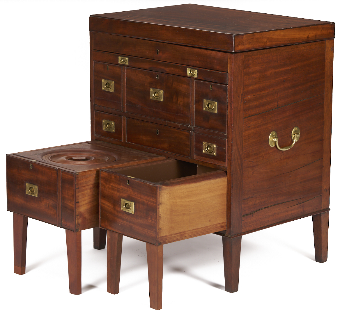 Lot 286: British Mahogany Campaign or Dressing Chest