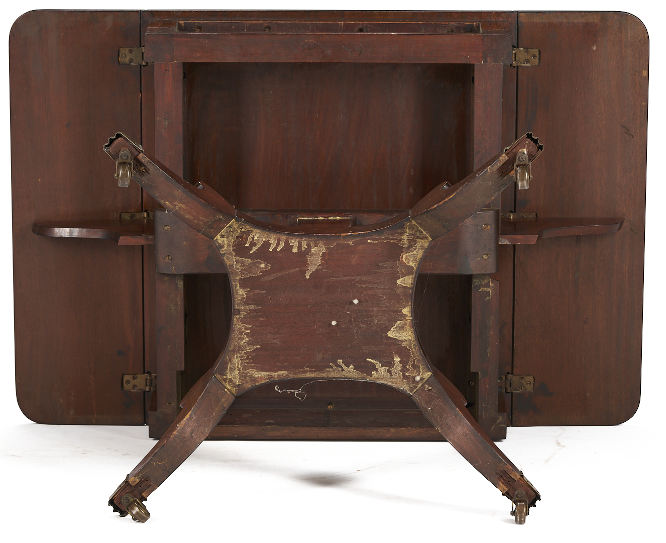 Lot 287: Pair Regency Style Rosewood Brass Inlaid Classical Tables