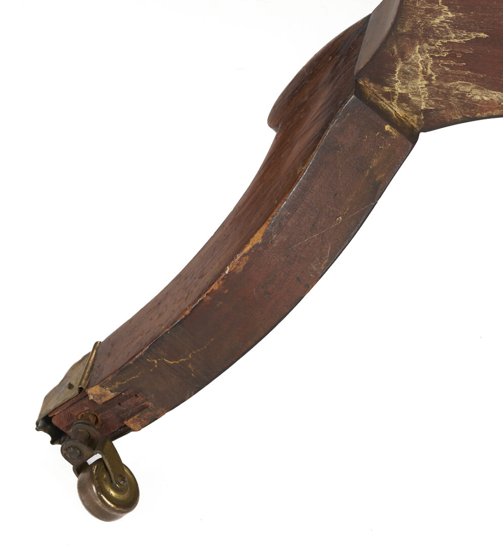 Lot 287: Pair Regency Style Rosewood Brass Inlaid Classical Tables