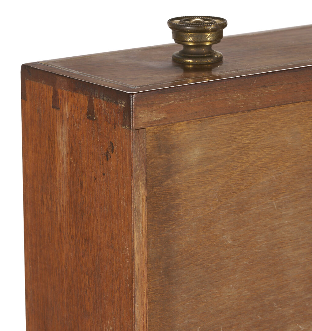 Lot 287: Pair Regency Style Rosewood Brass Inlaid Classical Tables