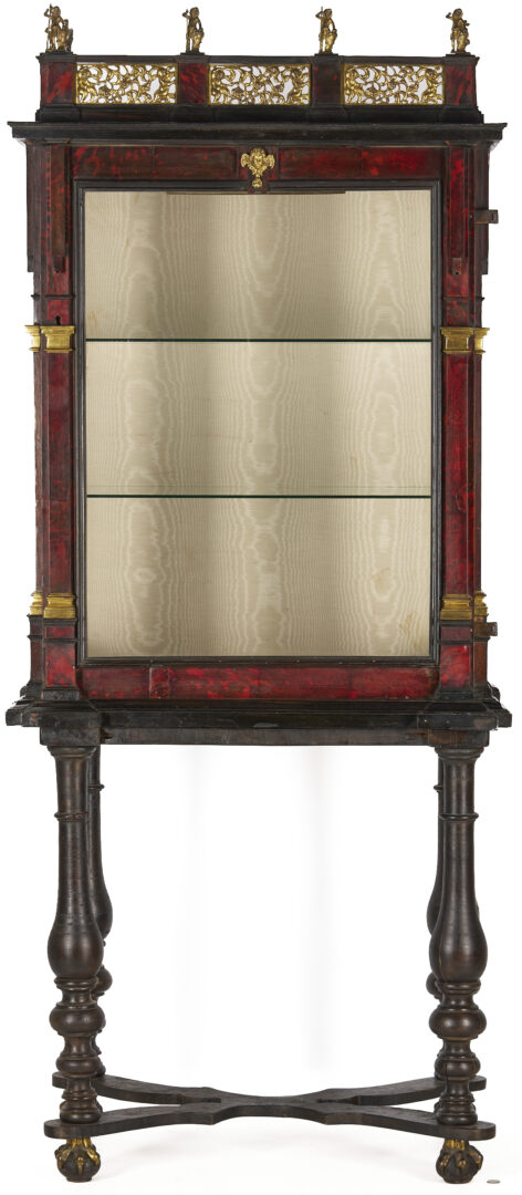Lot 289: Antique Continental Tortoiseshell Vitrine on Stand