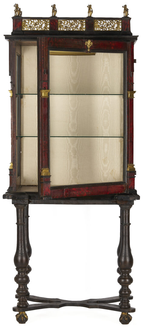 Lot 289: Antique Continental Tortoiseshell Vitrine on Stand