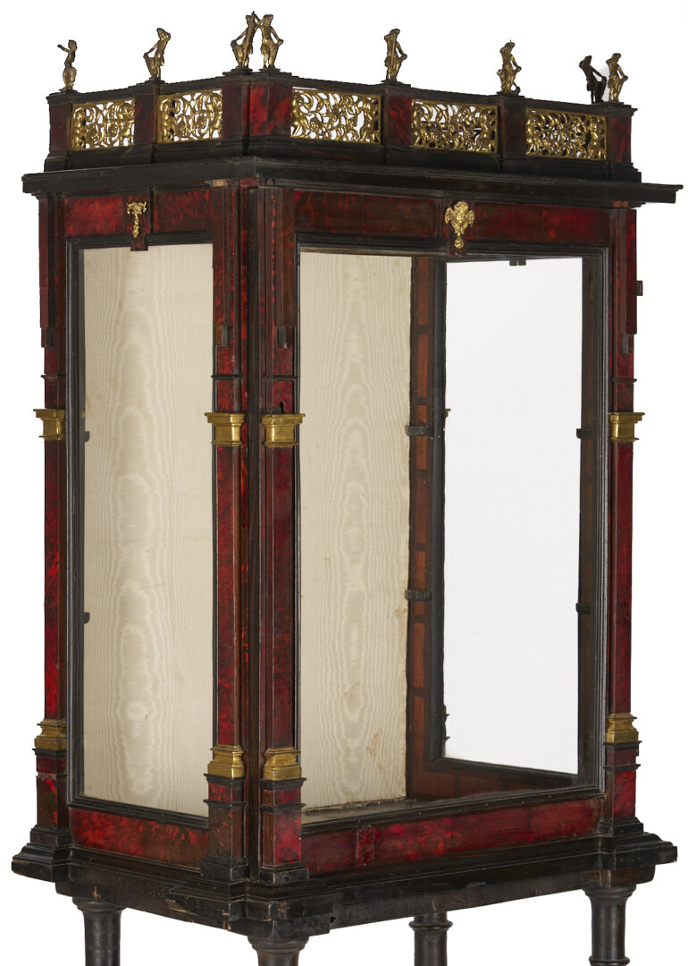 Lot 289: Antique Continental Tortoiseshell Vitrine on Stand
