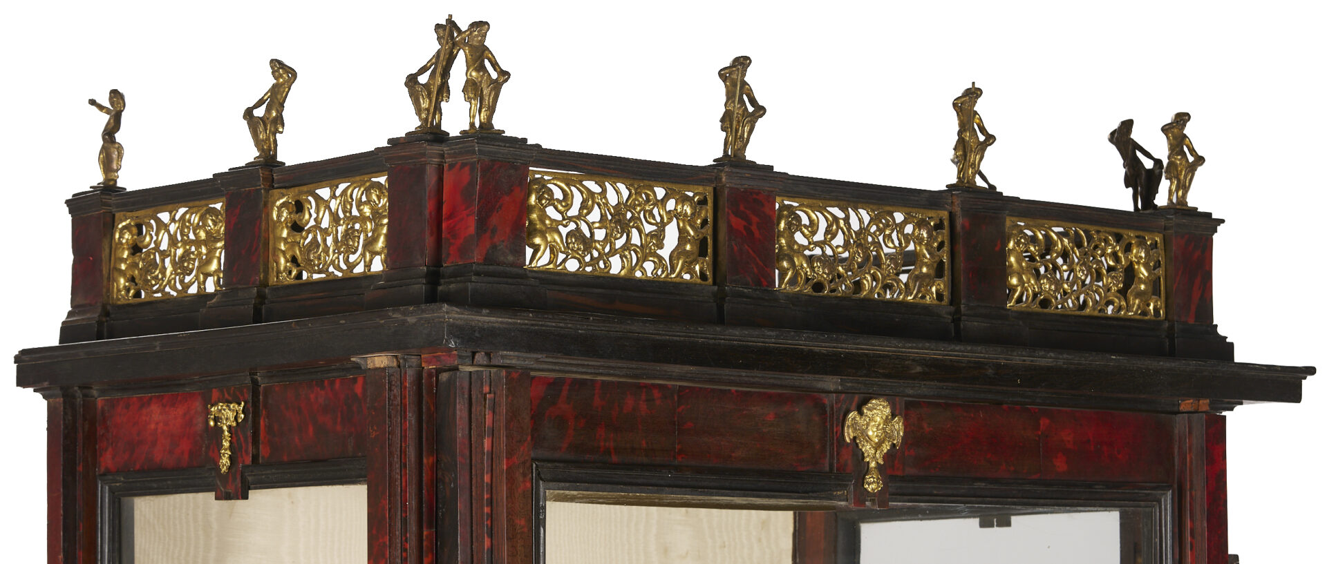 Lot 289: Antique Continental Tortoiseshell Vitrine on Stand