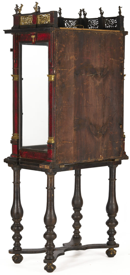 Lot 289: Antique Continental Tortoiseshell Vitrine on Stand