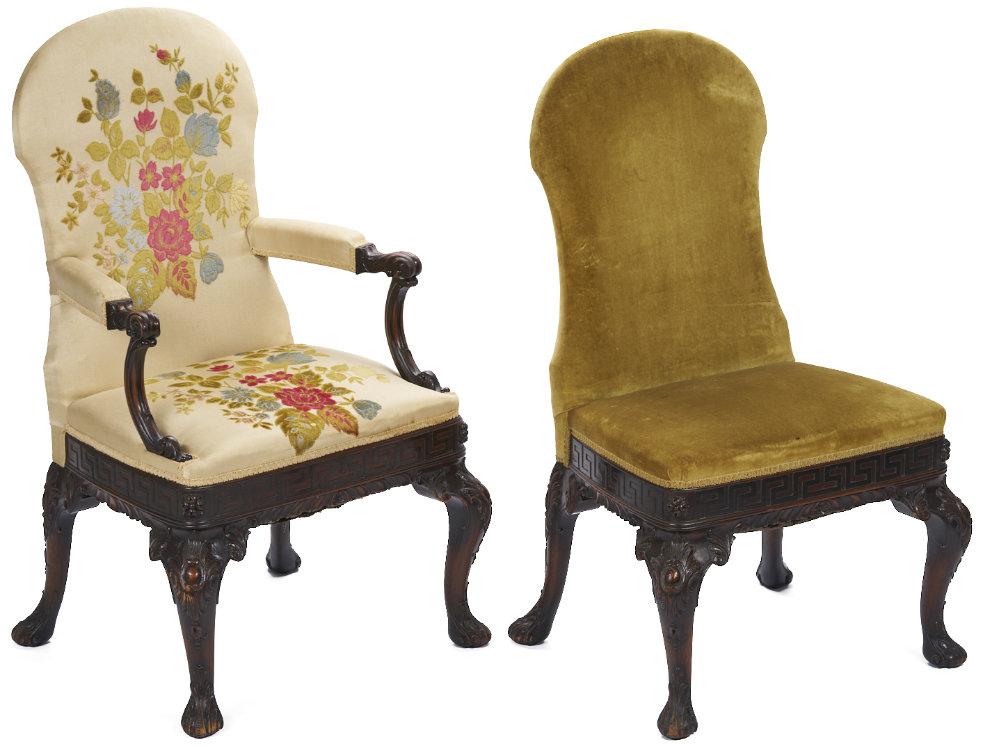 Lot 291: Set of 12 Georgian Style Upholstered Dining Chairs