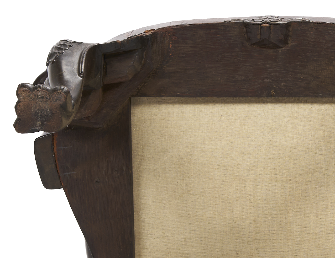 Lot 292: Pair Irish George I Carved Armchairs