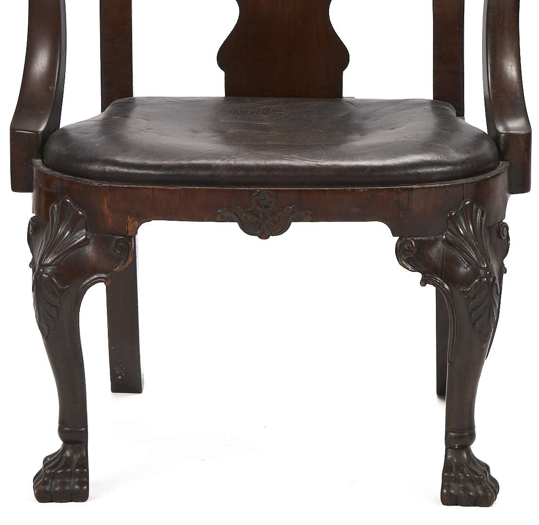 Lot 292: Pair Irish George I Carved Armchairs