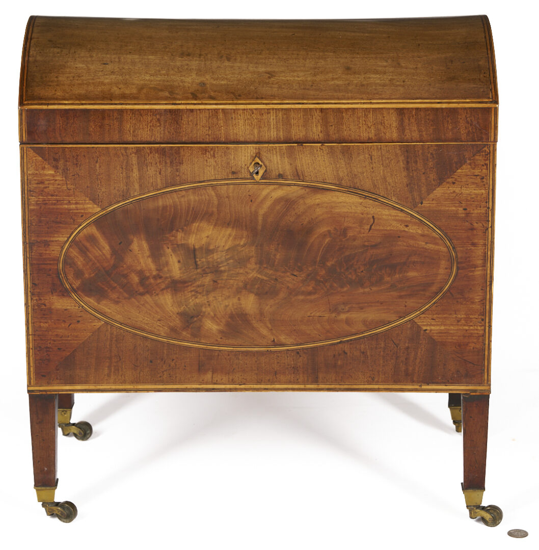 Lot 293: Inlaid Mahogany Dome Top Cellarette
