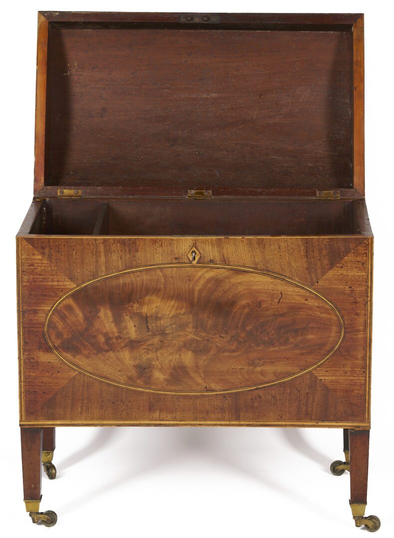 Lot 293: Inlaid Mahogany Dome Top Cellarette