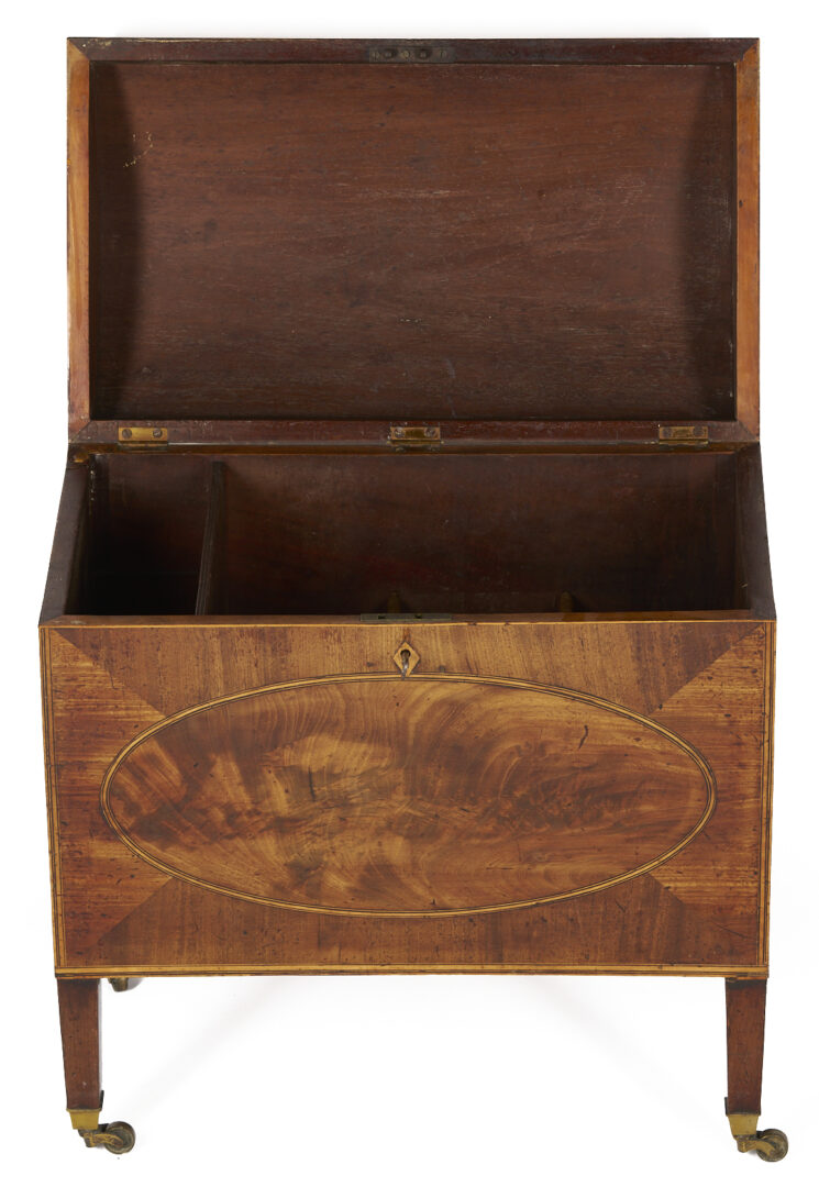 Lot 293: Inlaid Mahogany Dome Top Cellarette